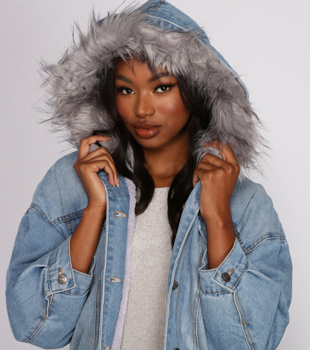 Contrast Zip-Up Hooded Denim Jacket – Soul Revival Boutique